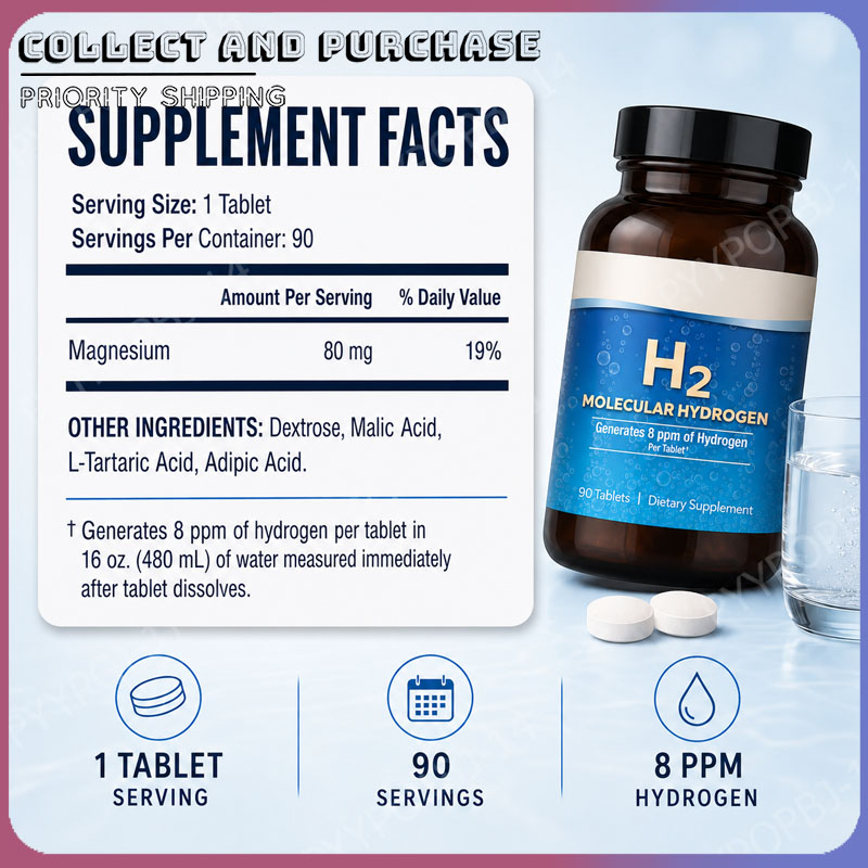 Health Wellness Usa - Molecular Hydrogen H2 Tablets 90 Count