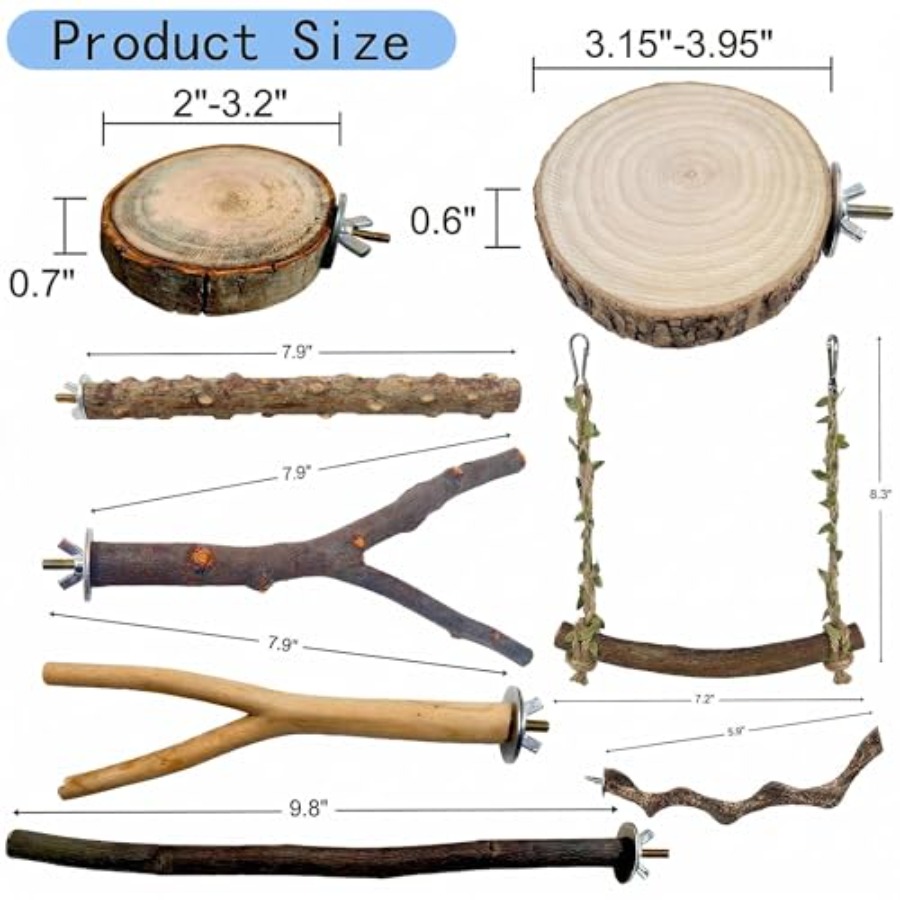 8PCS natural wood bird perches - Health & Wellness Quotes Inspirational บทวิจารณ์และราคา